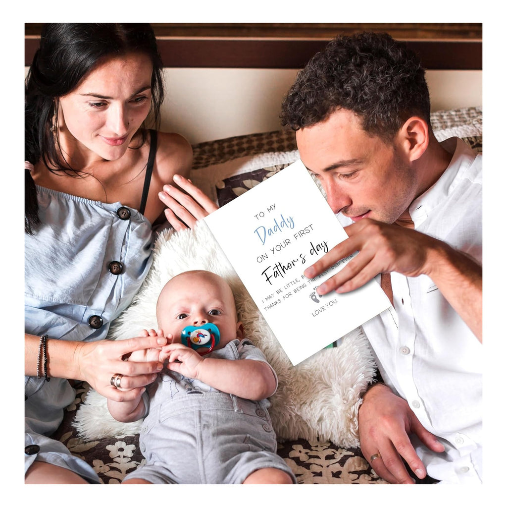 First Fathers Day Card Gifts for New Dad，1st Fathers Day Card Gift from Son Daughter Baby Boy Girl，Expectant Dad 1st Father's Day Cards Gifts from Wife