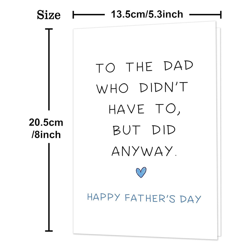 Step Dad Fathers Day Card，Step & Bonus Dad Fathers Day Card Gifts，Stepdad Father's Day Cards Gifts from Step Daughter Step Son，Unique Stepdad Father's Day Cards with Emotional Message