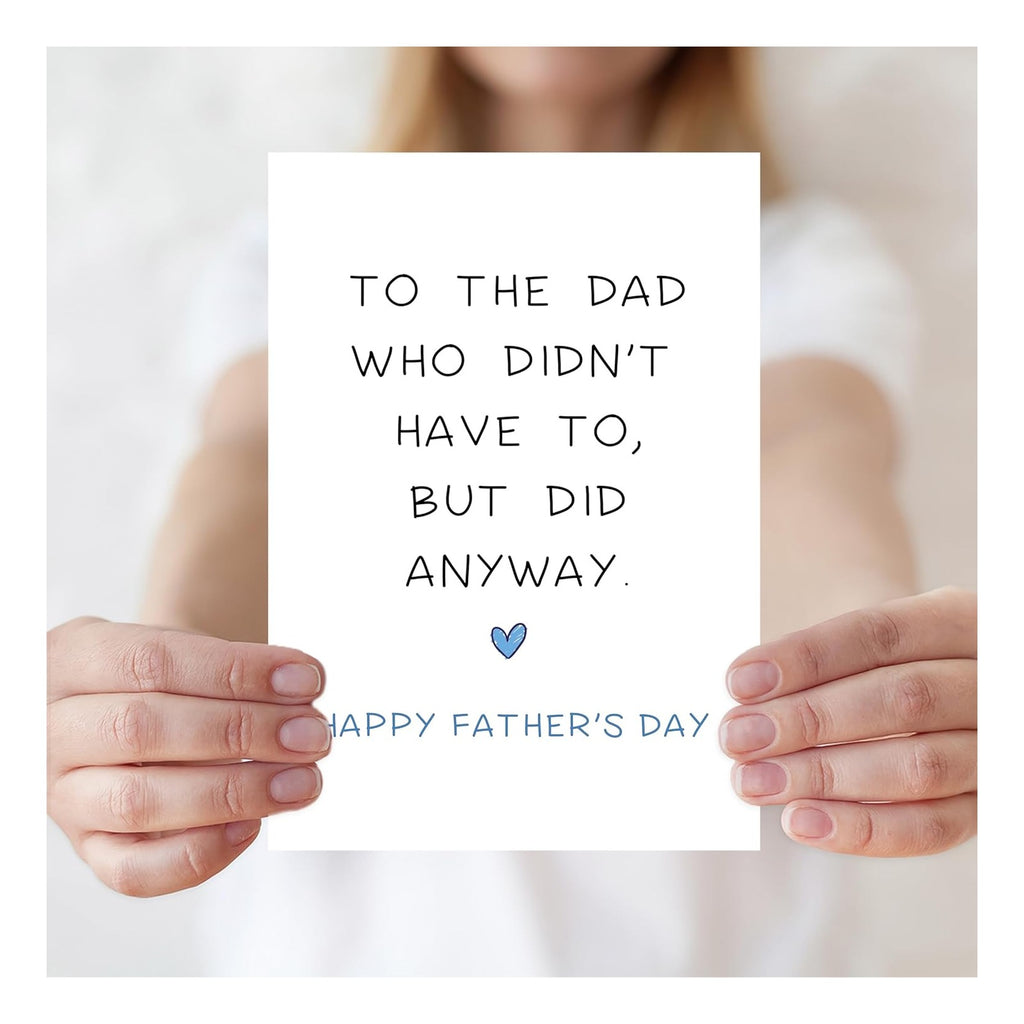 Step Dad Fathers Day Card，Step & Bonus Dad Fathers Day Card Gifts，Stepdad Father's Day Cards Gifts from Step Daughter Step Son，Unique Stepdad Father's Day Cards with Emotional Message