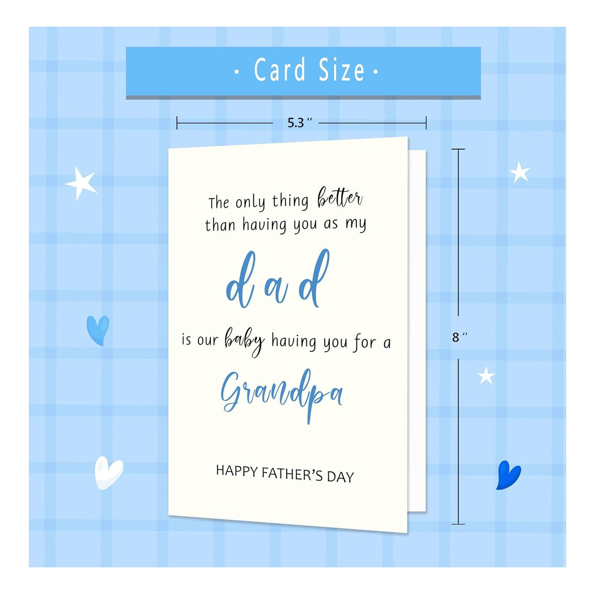 Grandpa Fathers Day Card，Grandpa Father's Day Cards Gifts from Grandson Granddaughter Kids，Heartfelt Father's Day Card for Grandfather