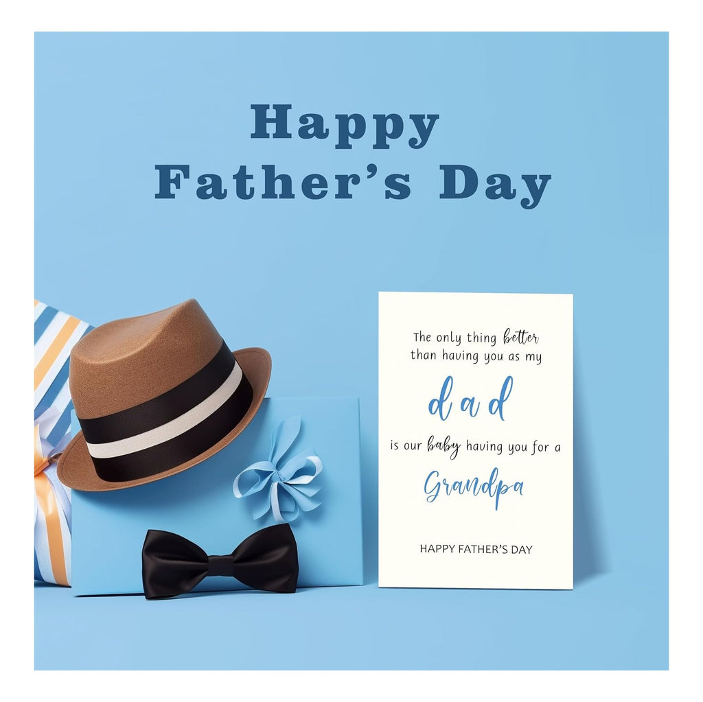 Grandpa Fathers Day Card，Grandpa Father's Day Cards Gifts from Grandson Granddaughter Kids，Heartfelt Father's Day Card for Grandfather