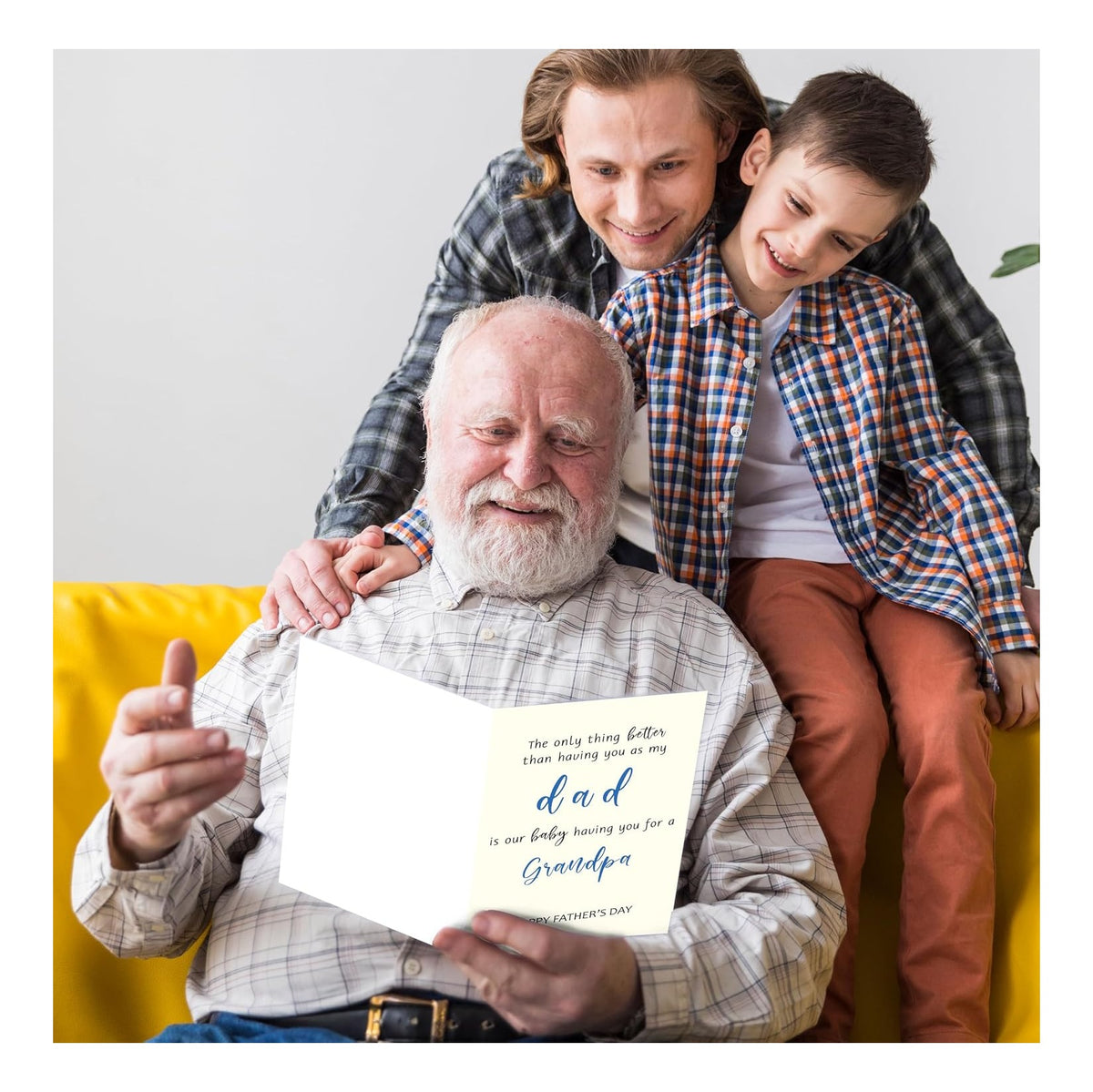 Grandpa Fathers Day Card，Grandpa Father's Day Cards Gifts from Grandson Granddaughter Kids，Heartfelt Father's Day Card for Grandfather