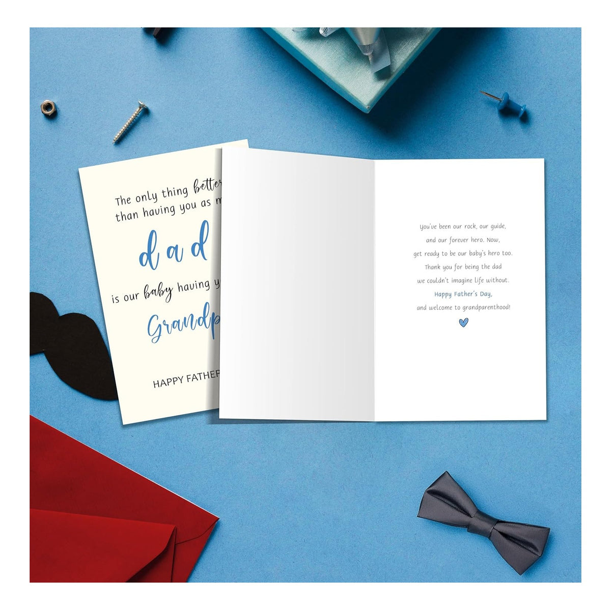 Grandpa Fathers Day Card，Grandpa Father's Day Cards Gifts from Grandson Granddaughter Kids，Heartfelt Father's Day Card for Grandfather