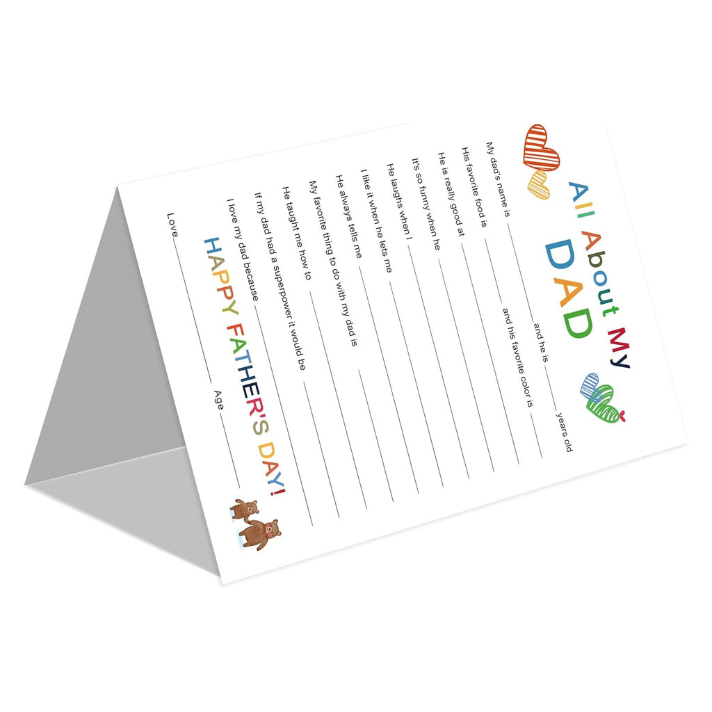 Funny Fathers Day Card for Dad，Fathers Day Card Gifts Decorations for Dad from Daughter Son Kids，Heartfelt Father's Day Cards Gifts，Funny Interactive Fill-in-the-Blank Tribute Cards