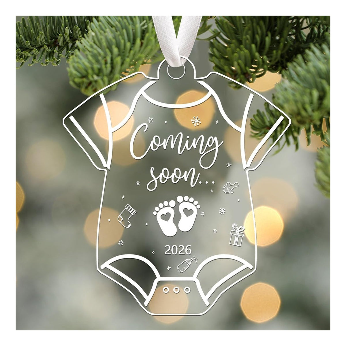 Tree Decorations Hanging Ornaments for 1pc Acrylic Pregnancy Coming Soon 2026 Outdoor Indoor Home Decor