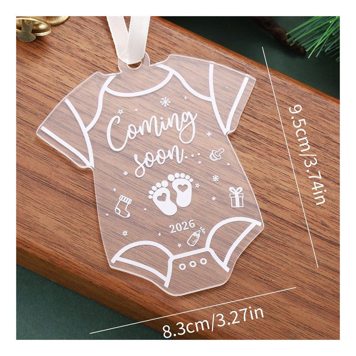 Tree Decorations Hanging Ornaments for 1pc Acrylic Pregnancy Coming Soon 2026 Outdoor Indoor Home Decor
