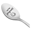 Pregnancy Announcement Gift Spoon | We're Pregnant Engraved Spoons For Surprise Pregnancy Announcement New Baby Reveal | Going To Have A Baby Gender Neutral / Twins | Gift For New Mom Dad - 7 Inch