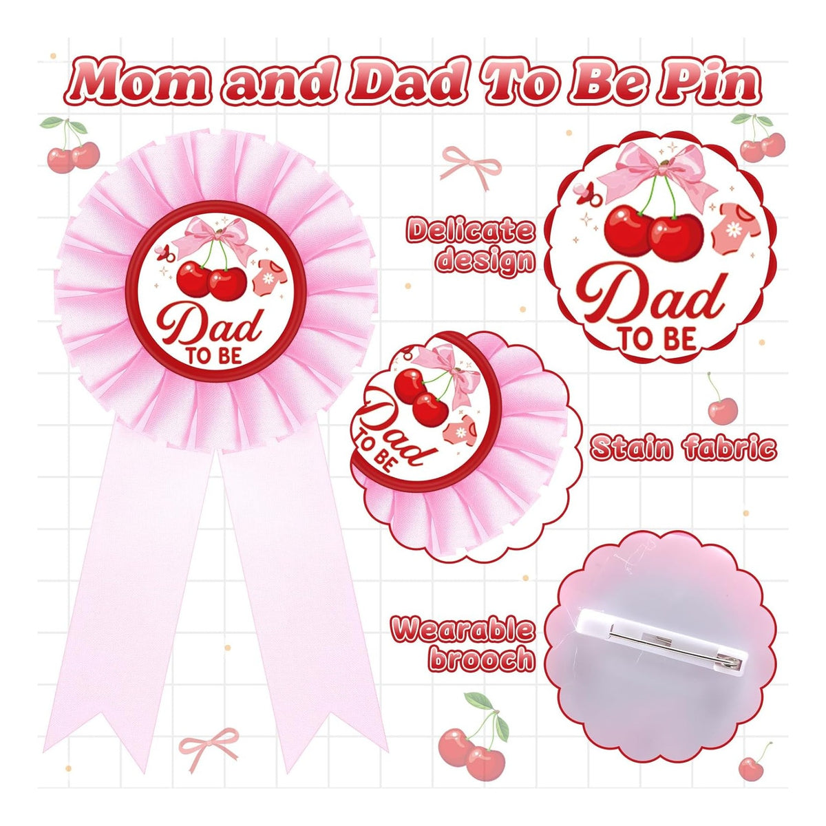 Baby Shower Decorations Mom to Be Sash and Dad to Be Pin Flower Crown for Baby Shower Gender Reveals Party Favors Pregnancy Props Gift