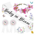 Wildflower Baby Shower Decorations Baby in Bloom Floral Mom to Be Sash and Dad to Be Pin Flower Crown for Gender Reveals Shower Party Favors Pregnancy Mommy Dress Gift