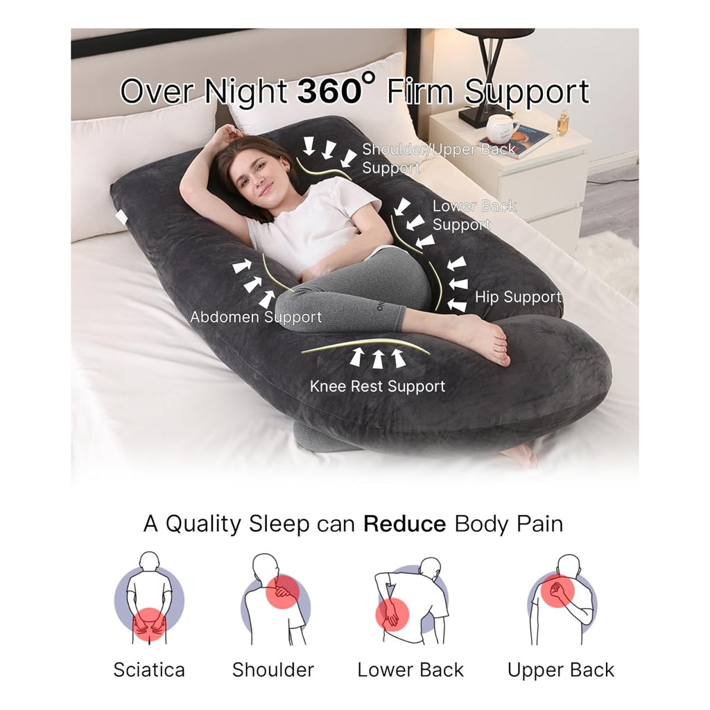 Pregnancy Pillow, Full Body  Maternity Pillow with Removable Washable Cover - Sleep Support for Legs, Back, Neck, Shoulder, HIPS, Belly for Pregnent Women