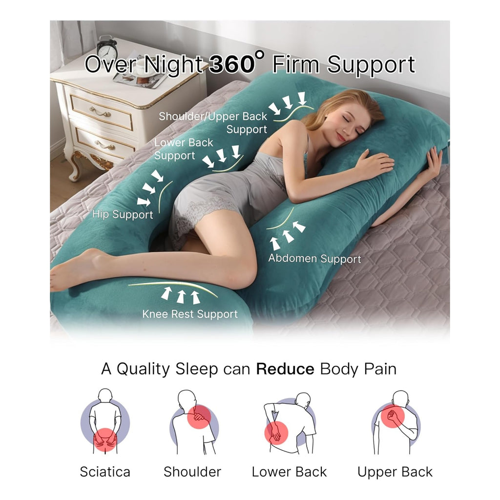 Pregnancy Pillow, Full Body  Maternity Pillow with Removable Washable Cover - Sleep Support for Legs, Back, Neck, Shoulder, HIPS, Belly for Pregnent Women
