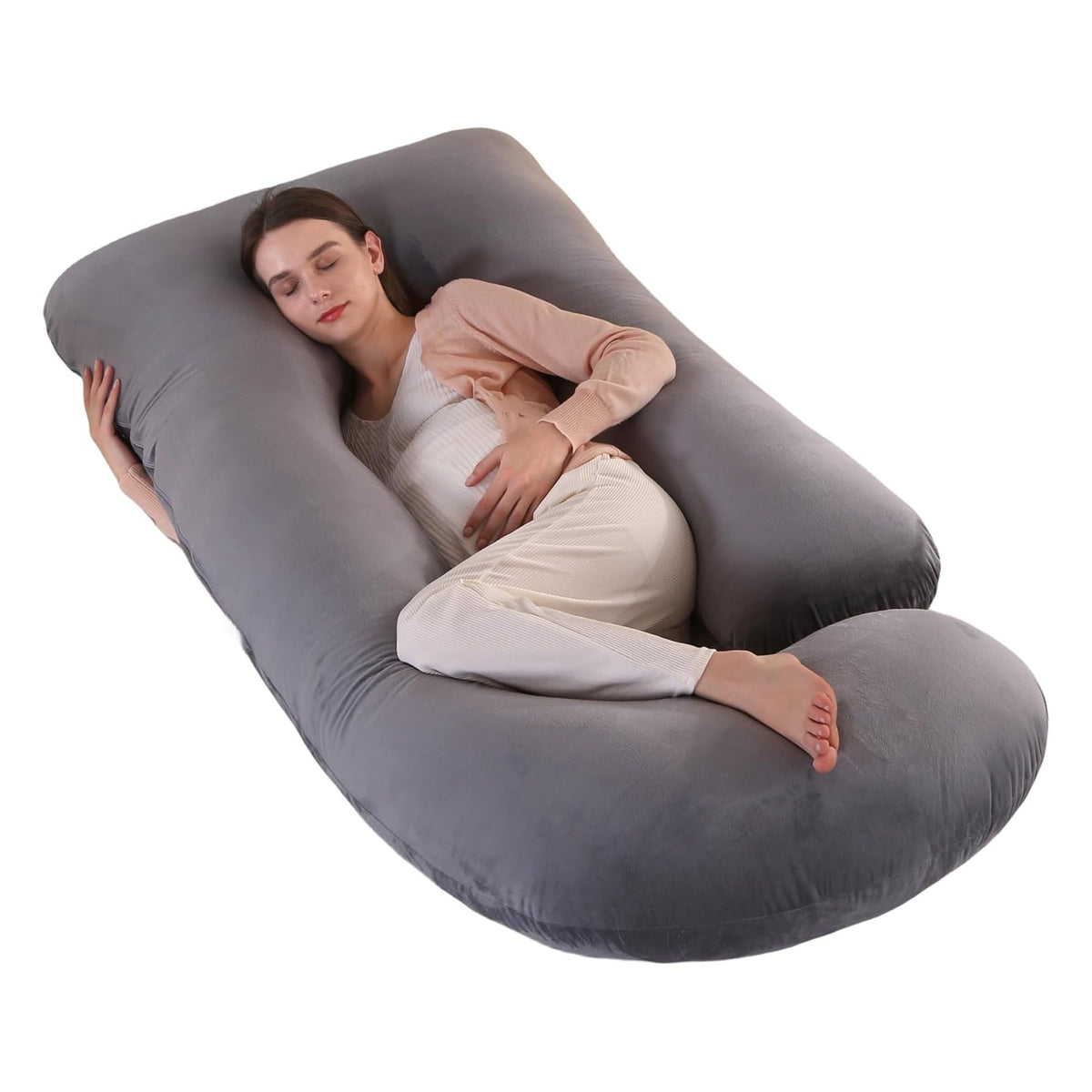 Pregnancy Pillow, Full Body  Maternity Pillow with Removable Washable Cover - Sleep Support for Legs, Back, Neck, Shoulder, HIPS, Belly for Pregnent Women