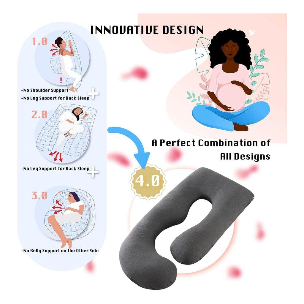 Pregnancy Pillow, Full Body  Maternity Pillow with Removable Washable Cover - Sleep Support for Legs, Back, Neck, Shoulder, HIPS, Belly for Pregnent Women