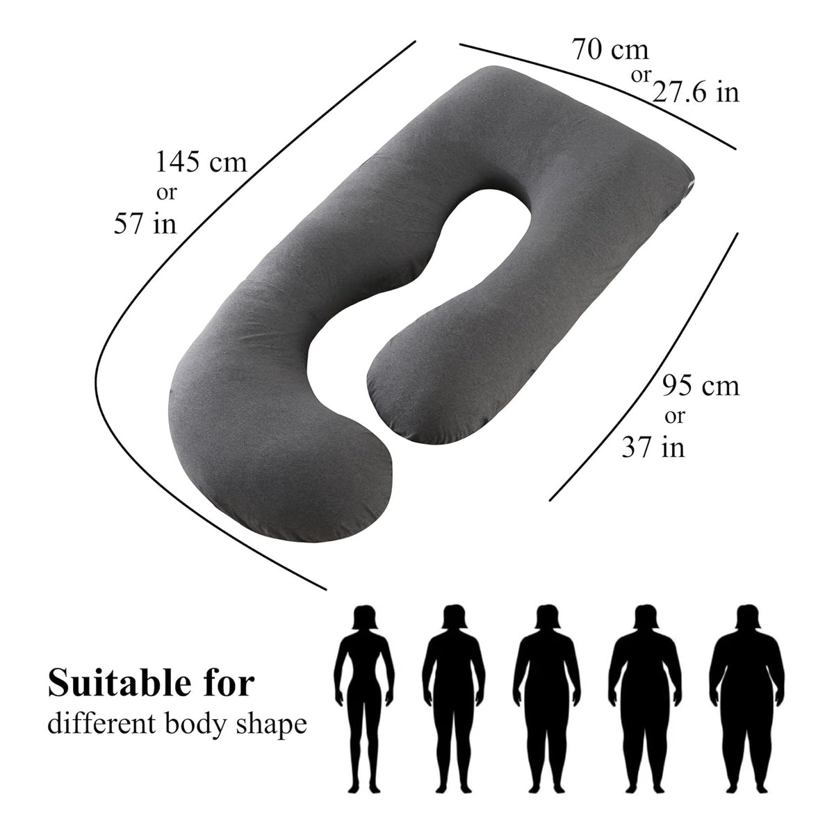 Pregnancy Pillow, Full Body  Maternity Pillow with Removable Washable Cover - Sleep Support for Legs, Back, Neck, Shoulder, HIPS, Belly for Pregnent Women