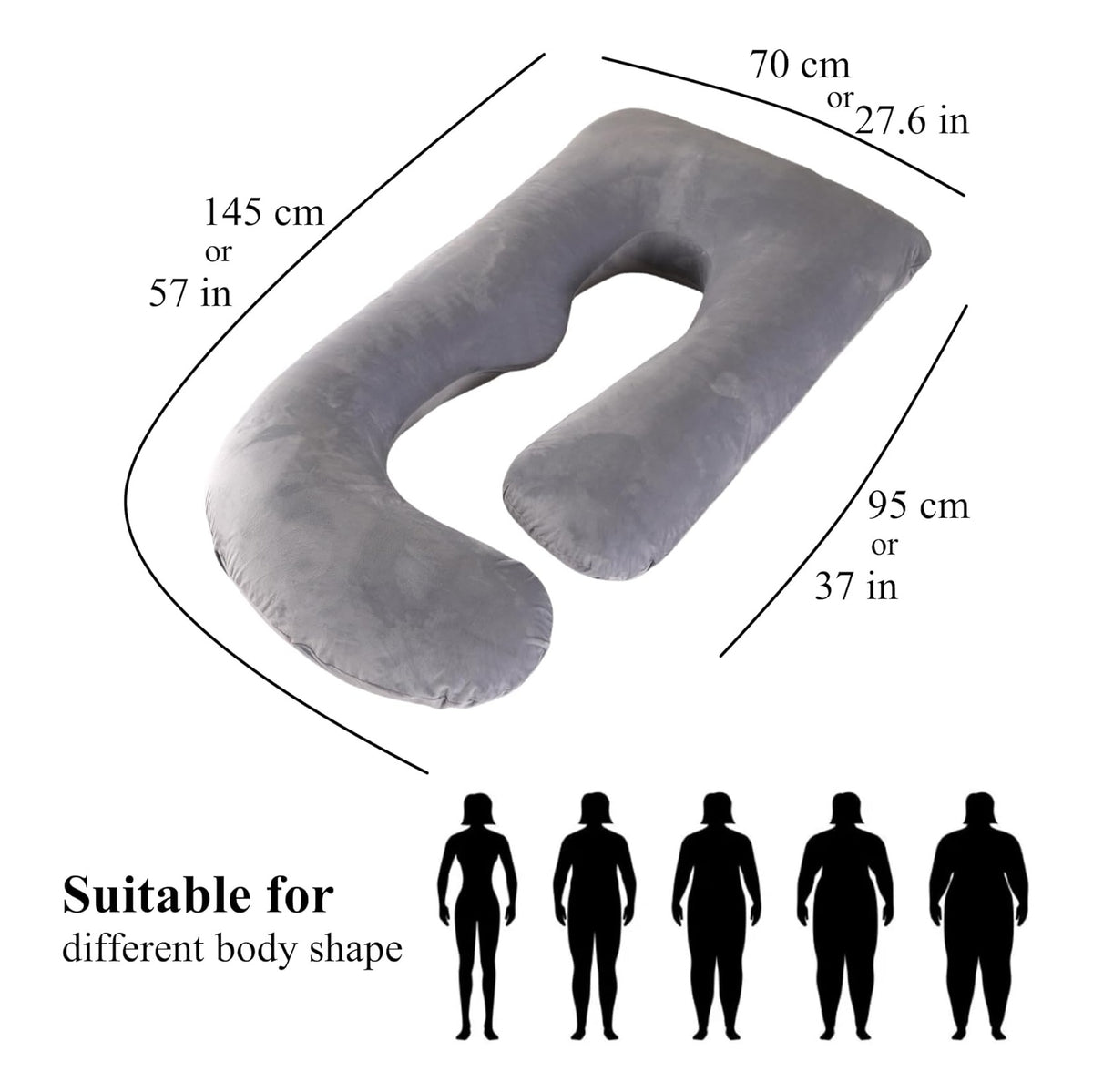 Pregnancy Pillow, Full Body  Maternity Pillow with Removable Washable Cover - Sleep Support for Legs, Back, Neck, Shoulder, HIPS, Belly for Pregnent Women