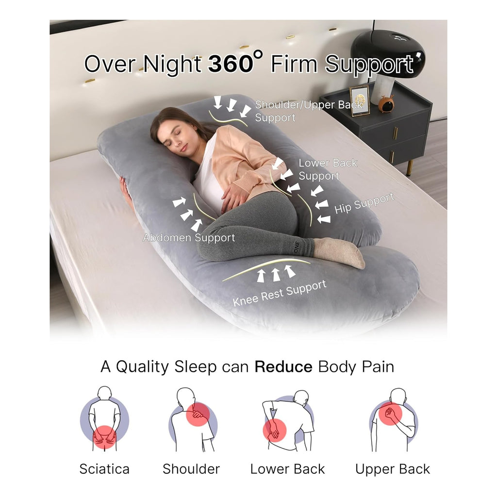 Pregnancy Pillow, Full Body  Maternity Pillow with Removable Washable Cover - Sleep Support for Legs, Back, Neck, Shoulder, HIPS, Belly for Pregnent Women