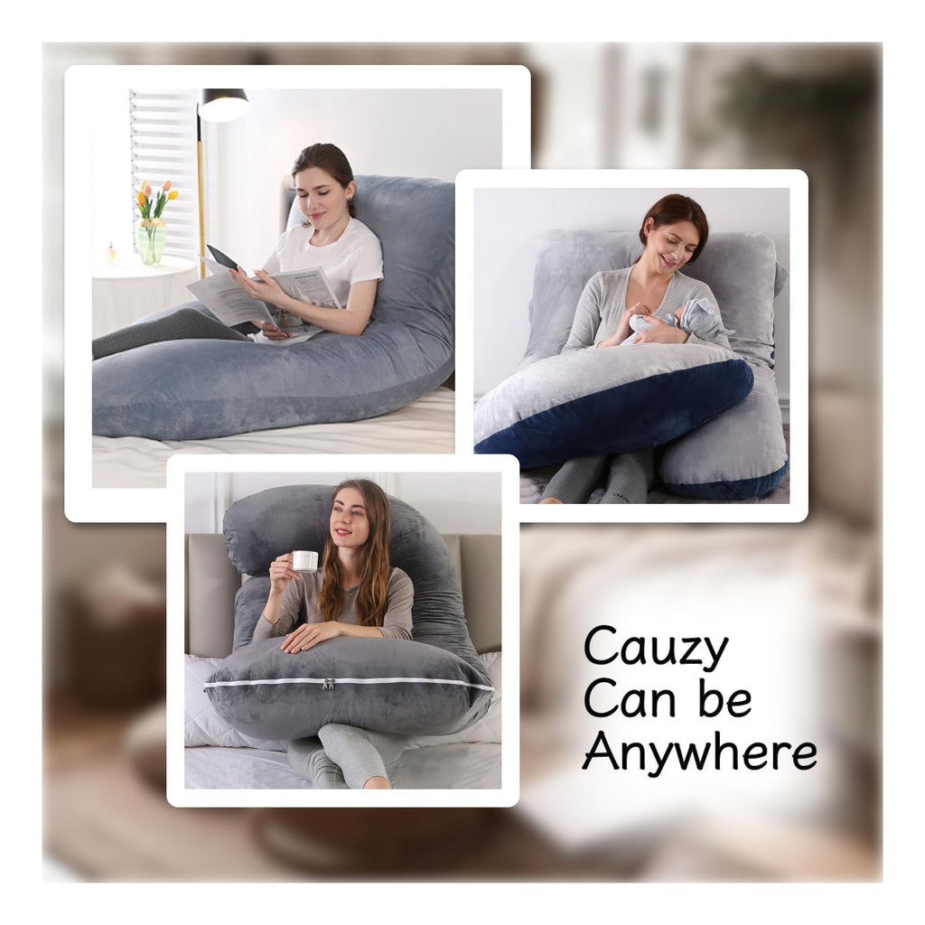 Pregnancy Pillow, Full Body  Maternity Pillow with Removable Washable Cover - Sleep Support for Legs, Back, Neck, Shoulder, HIPS, Belly for Pregnent Women