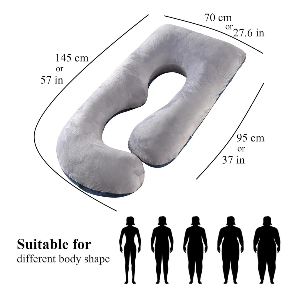 Pregnancy Pillow, Full Body  Maternity Pillow with Removable Washable Cover - Sleep Support for Legs, Back, Neck, Shoulder, HIPS, Belly for Pregnent Women