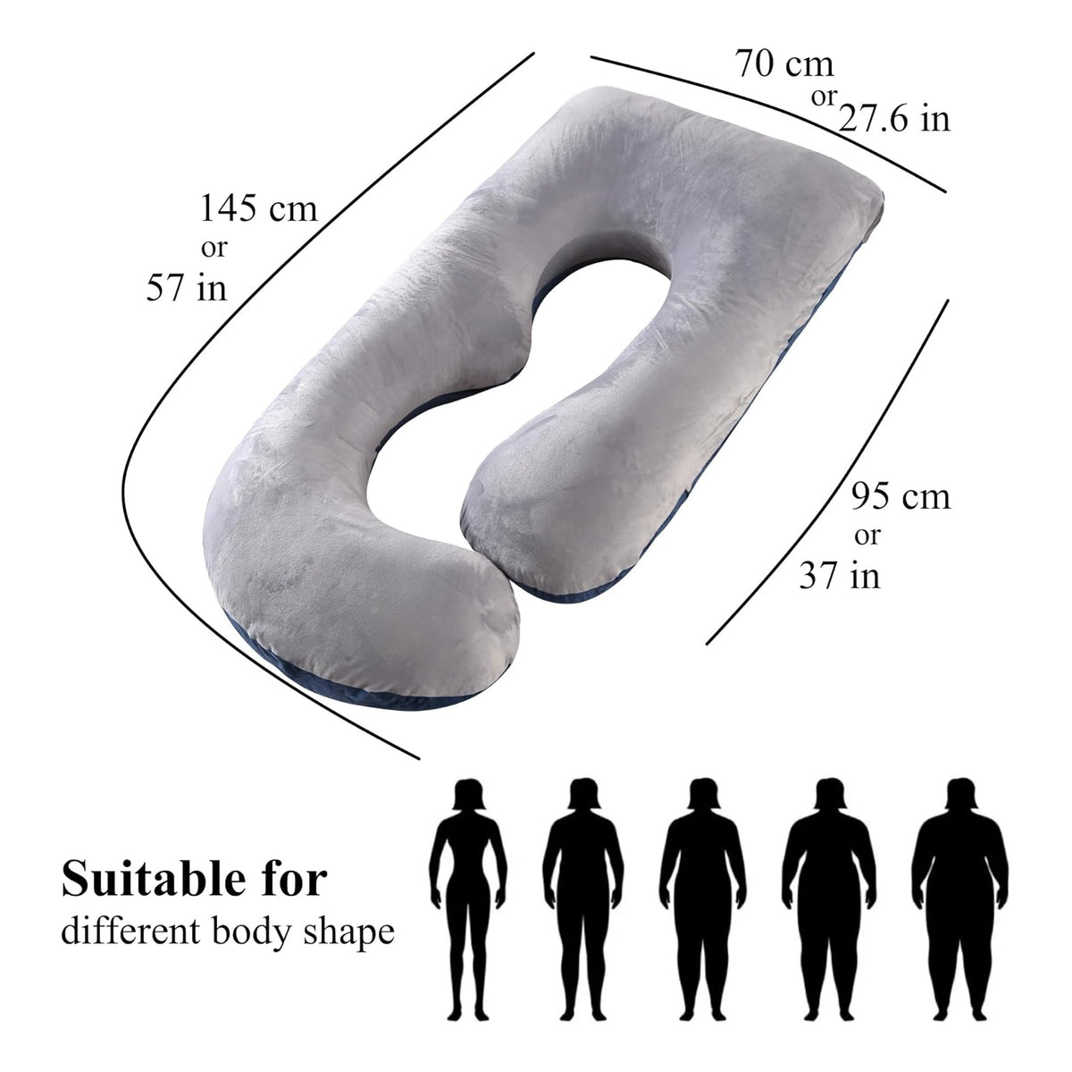 Pregnancy Pillow, Full Body  Maternity Pillow with Removable Washable Cover - Sleep Support for Legs, Back, Neck, Shoulder, HIPS, Belly for Pregnent Women