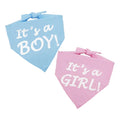 It’s a Boy or It’s a Girl Dog Bandana Pregnancy Announcement Dog Bandana Baby Announcement Triangle Pet Scarf Scarves Gender Reveal Photo Prop