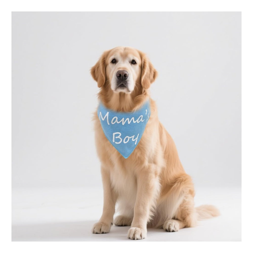 Mom’s Boy Dog Bandana Gender Reveal Pets Bandana Reversible Triangle Dogs Scarf Photo Prop Blue