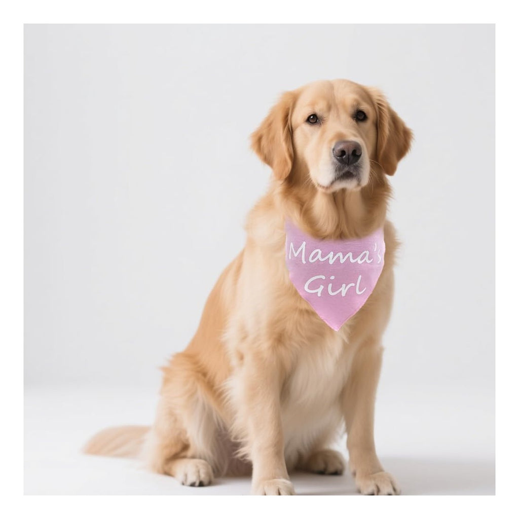 2 Pack Mother's Day Dog Bandana - Mom’s Boy & Girl Gender Reveal Pets Bandana Reversible Triangle Dogs Scarf Photo Prop Blue and Pink