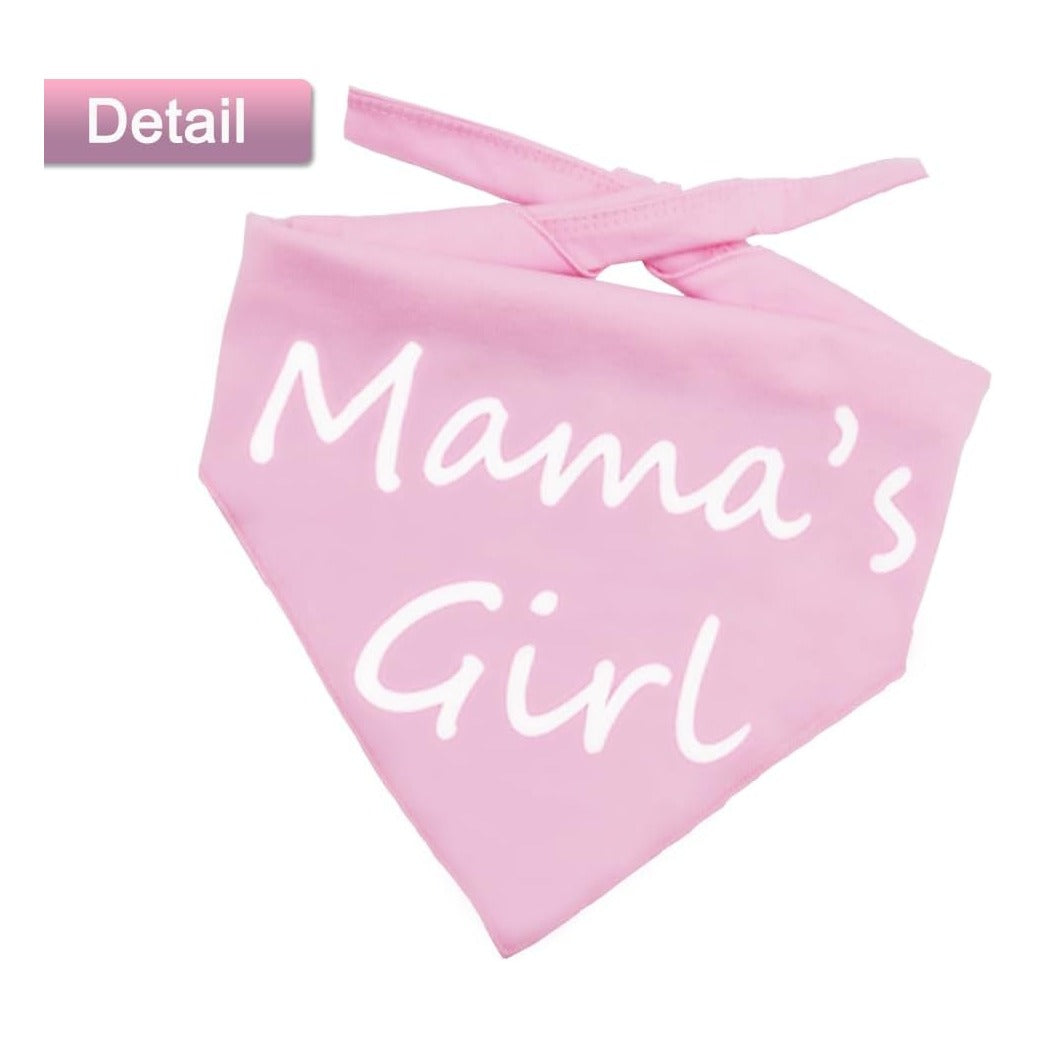 Mom’s Girl Dog Bandana Gender Reveal Pets Bandana Reversible Triangle Dogs Scarf Photo Prop Pink