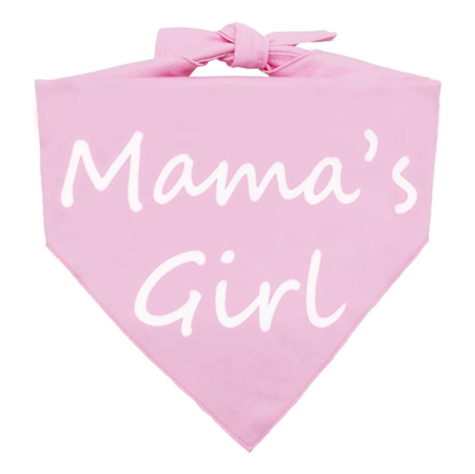 Mom’s Girl Dog Bandana Gender Reveal Pets Bandana Reversible Triangle Dogs Scarf Photo Prop Pink