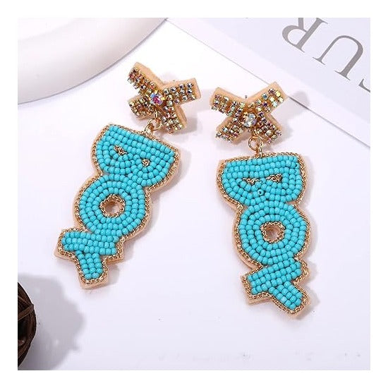 Baby Shower Earrings Beaded Boy Girl Gender Reveal Earrings Pregnancy Announcement Mom Mama to Be Gifts for Women