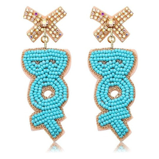 Baby Shower Earrings Beaded Boy Girl Gender Reveal Earrings Pregnancy Announcement Mom Mama to Be Gifts for Women