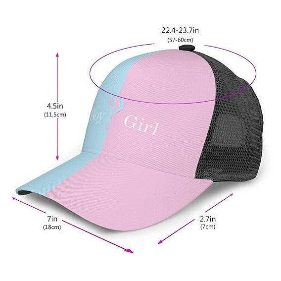 Gender Reveal Party Decorations,Baby Shower Trucker Adjustable hat,Boy or Girl Pregnancy Announcement Gifts idea