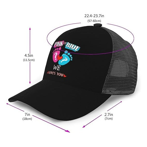 Gender Reveal Party Decorations,Baby Shower Trucker Adjustable hat,Boy or Girl Pregnancy Announcement Gifts idea