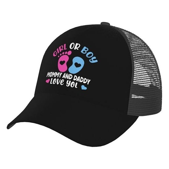 Gender Reveal Party Decorations,Baby Shower Trucker Adjustable hat,Boy or Girl Pregnancy Announcement Gifts idea