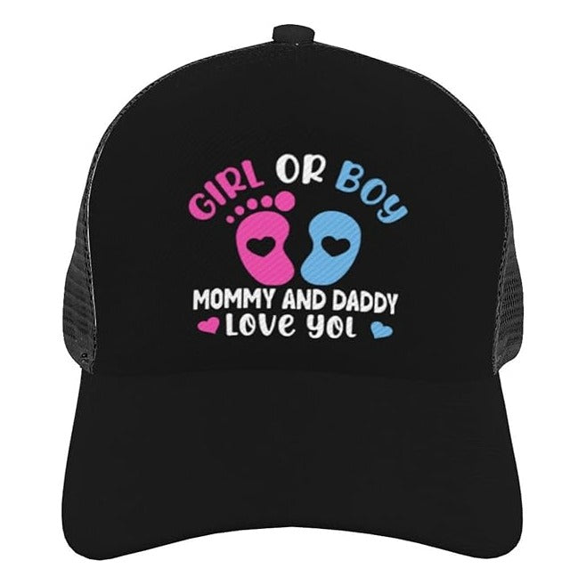 Gender Reveal Party Decorations,Baby Shower Trucker Adjustable hat,Boy or Girl Pregnancy Announcement Gifts idea