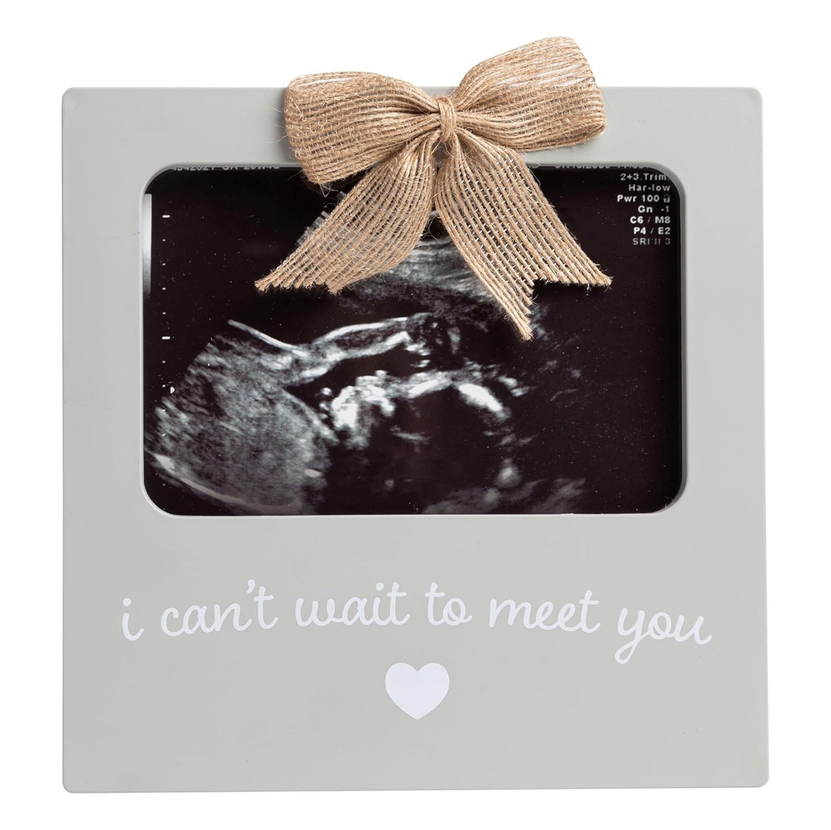 I Can’t Wait to Meet You Sonogram Picture Frame, Pregnancy Announcement Keepsake and Ultrasound Photo Display, Nursery Décor Baby Gift, Gray