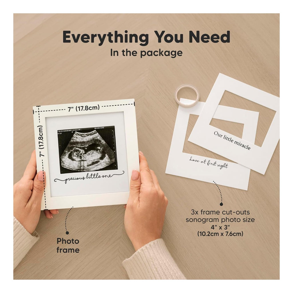 Baby Sonogram Picture Frame - Modern Ultrasound Picture Frames for Mom to Be, First Pregnancy Gifts for Expecting Mom & First Time Dad, Baby Gender Reveal Gifts