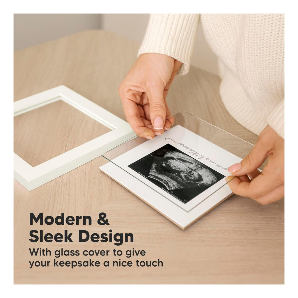 Baby Sonogram Picture Frame - Modern Ultrasound Picture Frames for Mom to Be, First Pregnancy Gifts for Expecting Mom & First Time Dad, Baby Gender Reveal Gifts