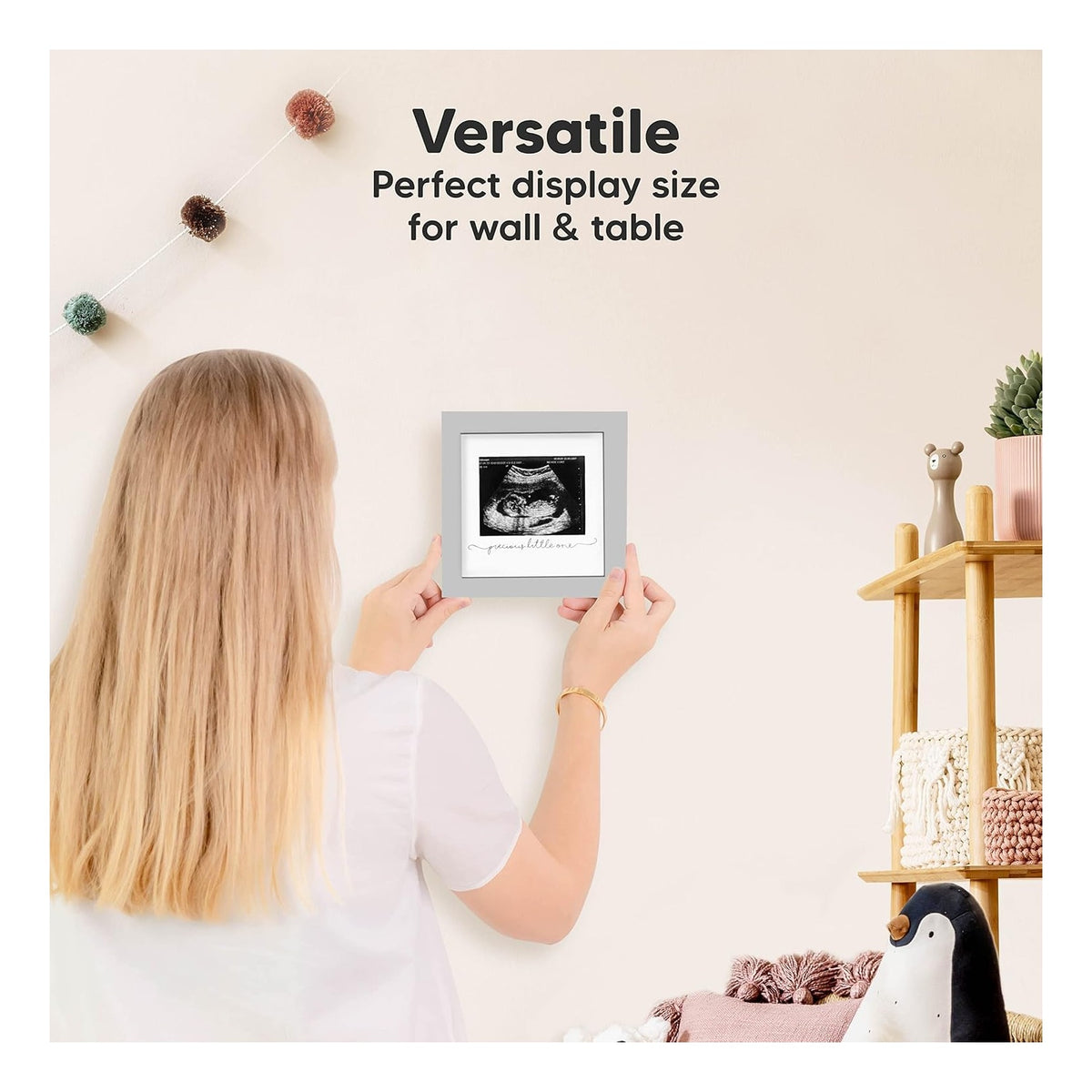 Baby Sonogram Picture Frame - Modern Ultrasound Picture Frames for Mom to Be, First Pregnancy Gifts for Expecting Mom & First Time Dad, Baby Gender Reveal Gifts