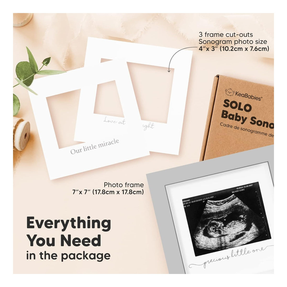 Baby Sonogram Picture Frame - Modern Ultrasound Picture Frames for Mom to Be, First Pregnancy Gifts for Expecting Mom & First Time Dad, Baby Gender Reveal Gifts