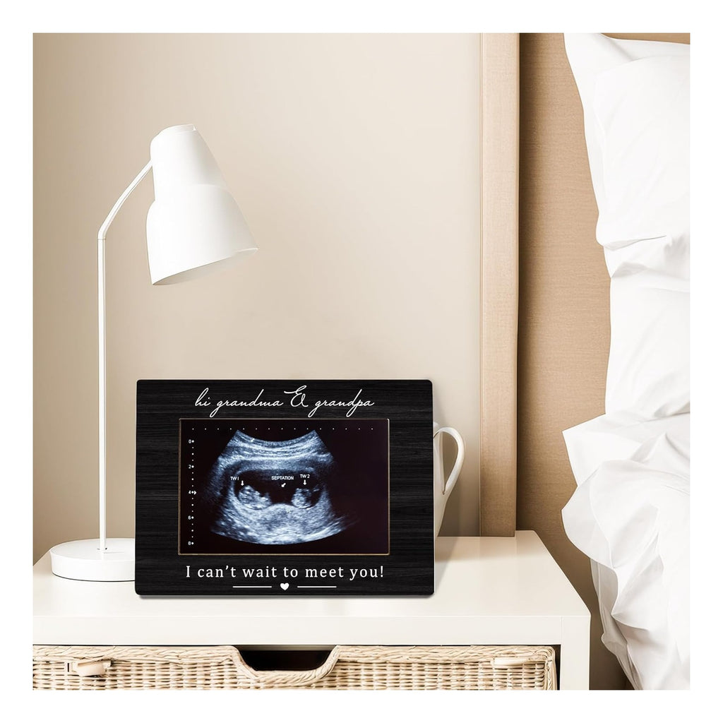 Grandparents Picture Frame, Grandparents Baby Announcement, Pregnancy Announcement for Grandparent, Ultrasound Picture Frames 4x6, Baby Sonogram Wooden Photo Picture Frames