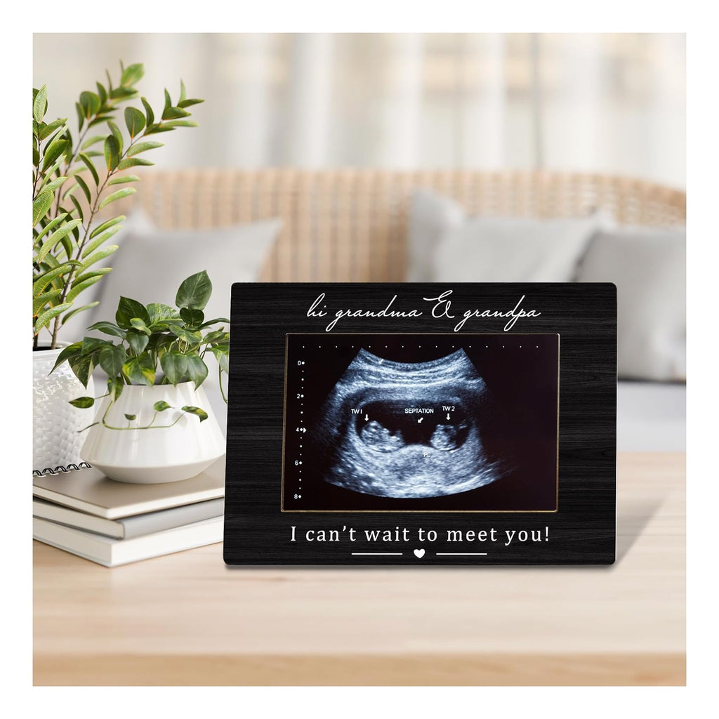 Grandparents Picture Frame, Grandparents Baby Announcement, Pregnancy Announcement for Grandparent, Ultrasound Picture Frames 4x6, Baby Sonogram Wooden Photo Picture Frames