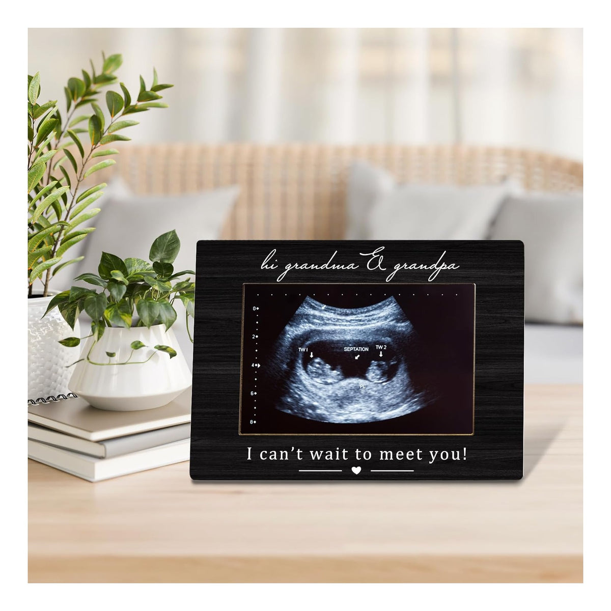 Grandparents Picture Frame, Grandparents Baby Announcement, Pregnancy Announcement for Grandparent, Ultrasound Picture Frames 4x6, Baby Sonogram Wooden Photo Picture Frames