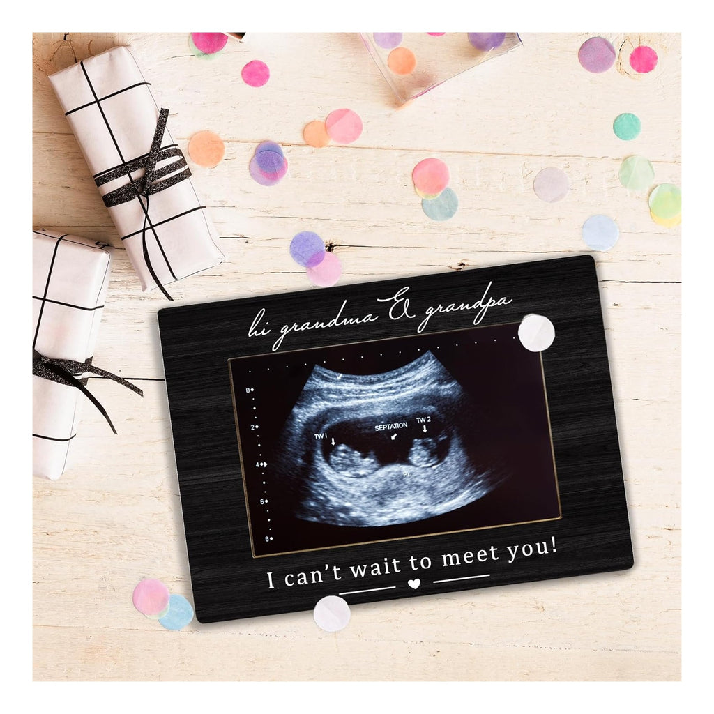 Grandparents Picture Frame, Grandparents Baby Announcement, Pregnancy Announcement for Grandparent, Ultrasound Picture Frames 4x6, Baby Sonogram Wooden Photo Picture Frames