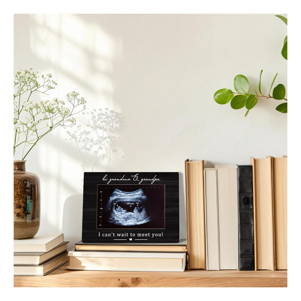 Grandparents Picture Frame, Grandparents Baby Announcement, Pregnancy Announcement for Grandparent, Ultrasound Picture Frames 4x6, Baby Sonogram Wooden Photo Picture Frames