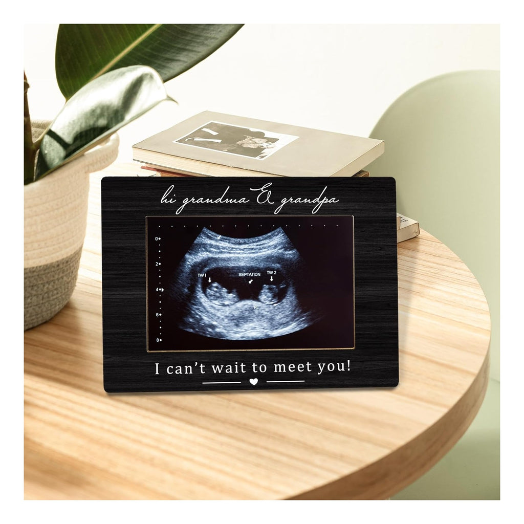 Grandparents Picture Frame, Grandparents Baby Announcement, Pregnancy Announcement for Grandparent, Ultrasound Picture Frames 4x6, Baby Sonogram Wooden Photo Picture Frames
