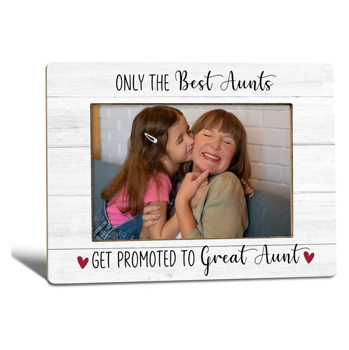 Aunt Picture Frame, Mother's Day Gifts for Aunts Great Aunt, Pregnancy Announcement Photo Frame 4X6, Promoted to Great Aunt Mothers Day Wooden Photo Picture Frames for Desk Tabletop Decor