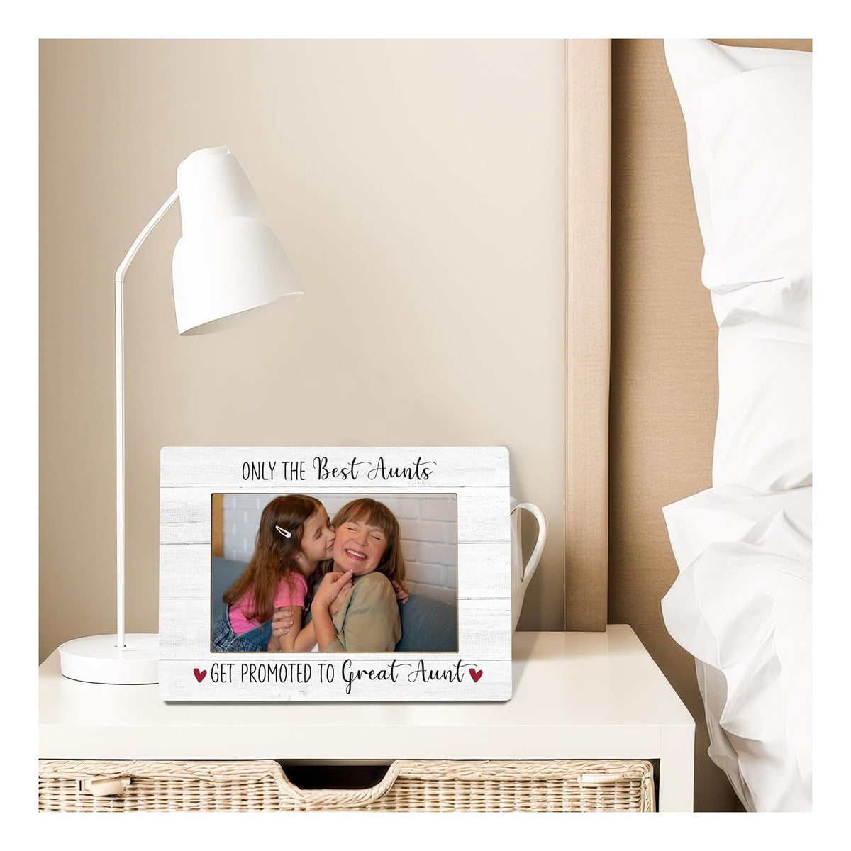Aunt Picture Frame, Mother's Day Gifts for Aunts Great Aunt, Pregnancy Announcement Photo Frame 4X6, Promoted to Great Aunt Mothers Day Wooden Photo Picture Frames for Desk Tabletop Decor