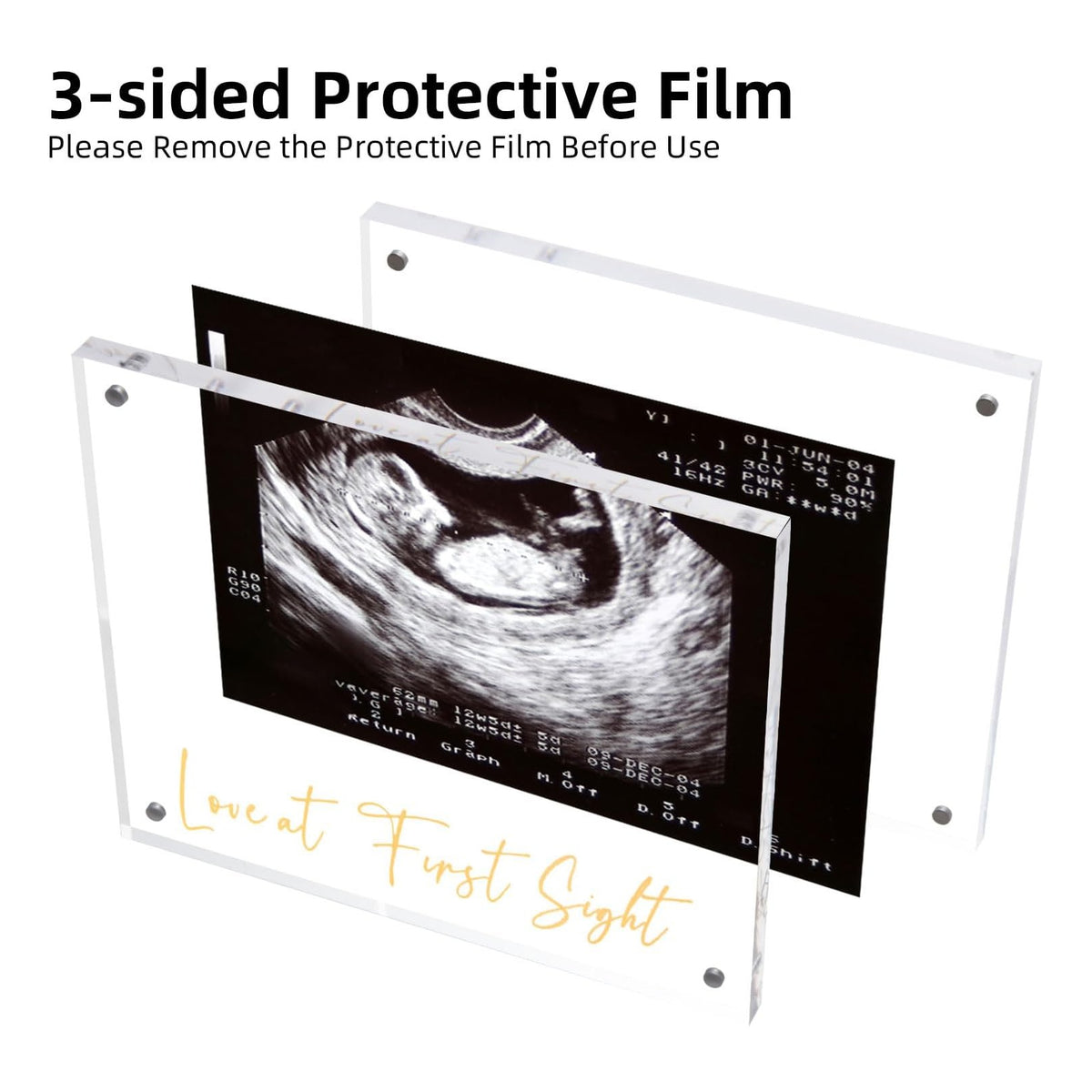 Ultrasound Picture Frame, Bright Photo Frame, Sonogram Love at First Sight Baby Keepsake Baby Announcement, Birth Information, Expecting Mom Parents to be Unique Gifts for Pregnant