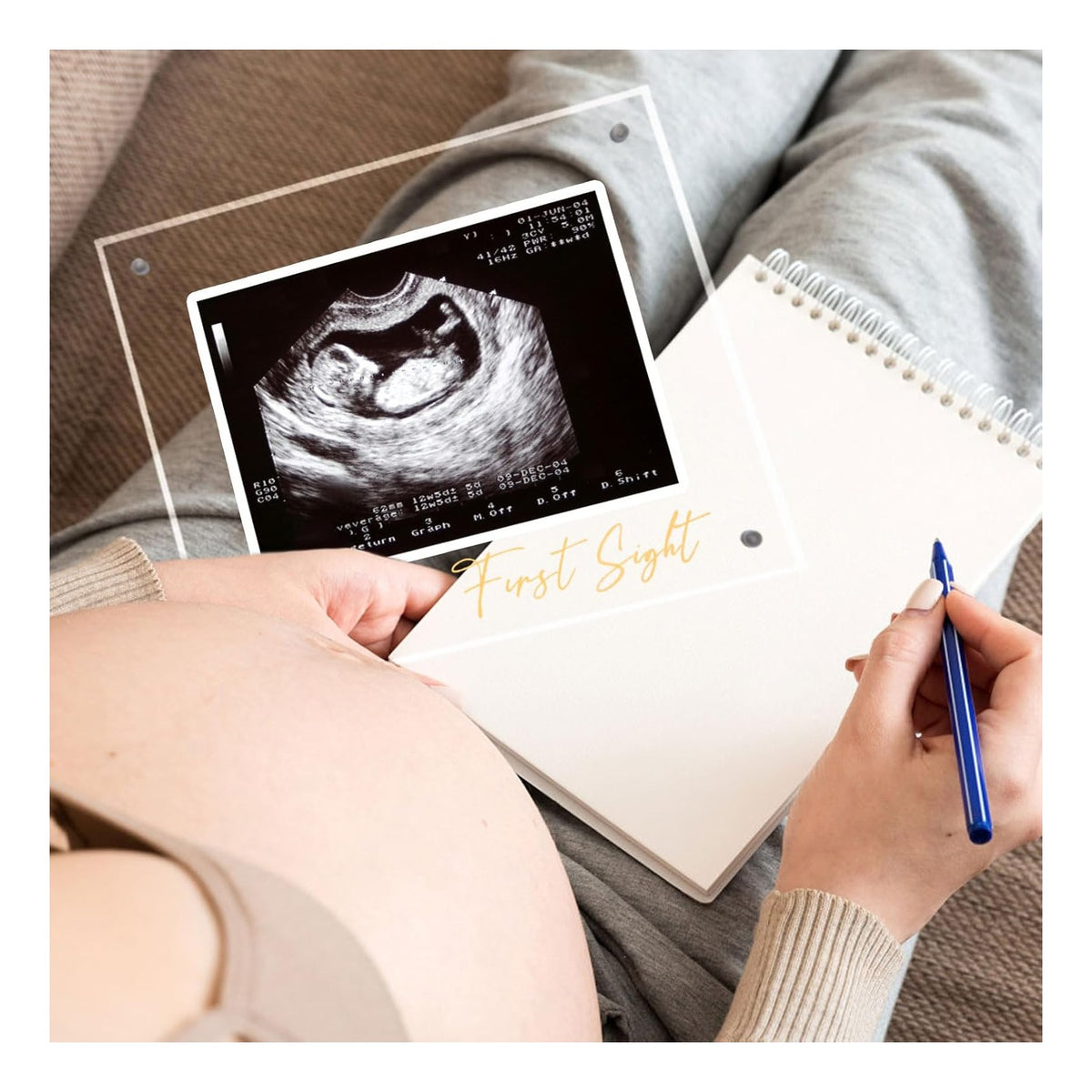 Ultrasound Picture Frame, Bright Photo Frame, Sonogram Love at First Sight Baby Keepsake Baby Announcement, Birth Information, Expecting Mom Parents to be Unique Gifts for Pregnant