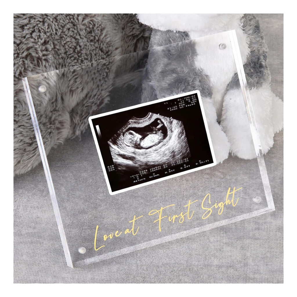 Ultrasound Picture Frame, Bright Photo Frame, Sonogram Love at First Sight Baby Keepsake Baby Announcement, Birth Information, Expecting Mom Parents to be Unique Gifts for Pregnant